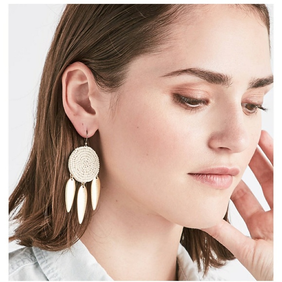 NWT Lucky BrandLarge  Beaded & Gold Drop Wires - Picture 2 of 8